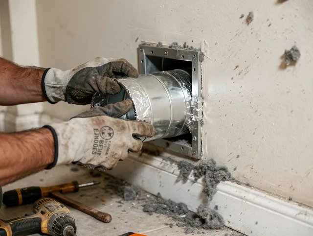 Professional dryer vent repair and installation by Cheshire Dryer Vent Cleaning in Cheshire